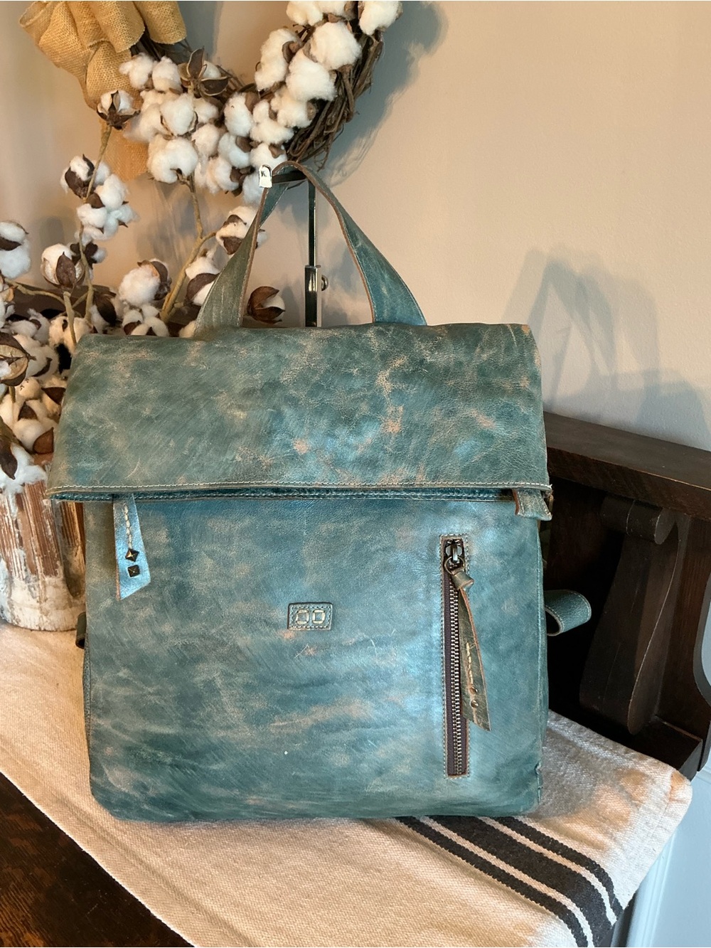 Bed Stu Teal Leather Over-the-Knee Boots